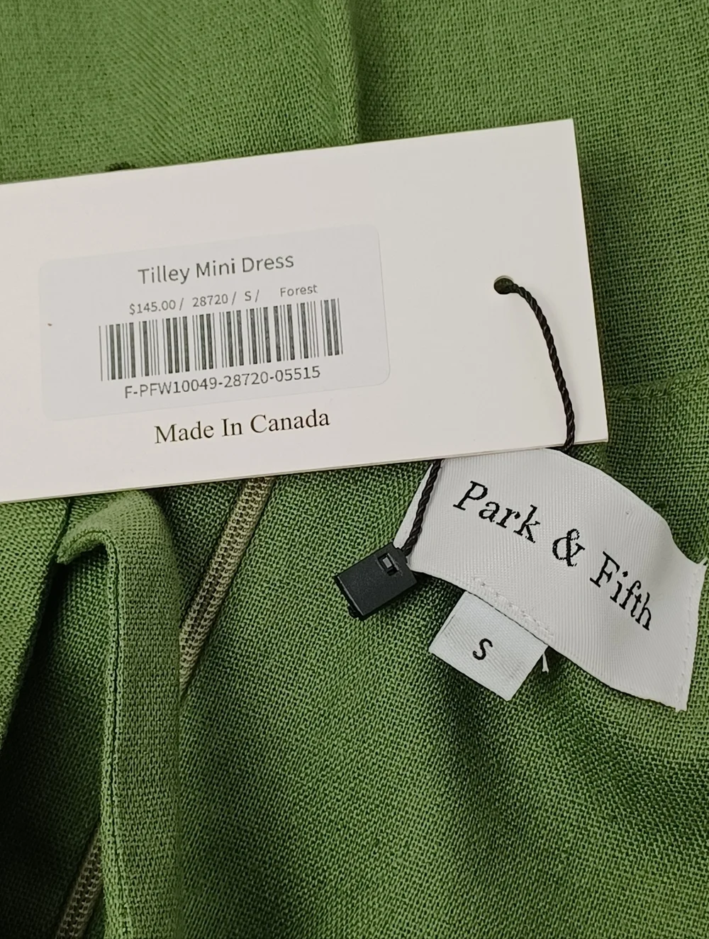 Park And Fifth Tilley Mini Dress Size S Women Feminine Tie Shoulder In Forest - Picture 8 of 11